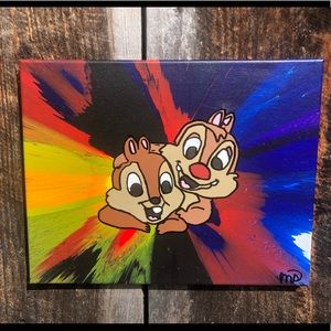 Chip and Dale Spin Art Painting